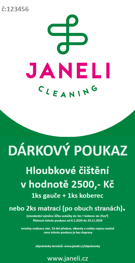 Dárkový poukaz - HLOUBKOVÉ ČIŠTĚNÍ 1+1