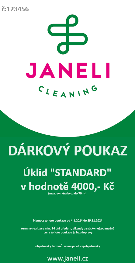 Dárkový poukaz - Úklid STANDARD