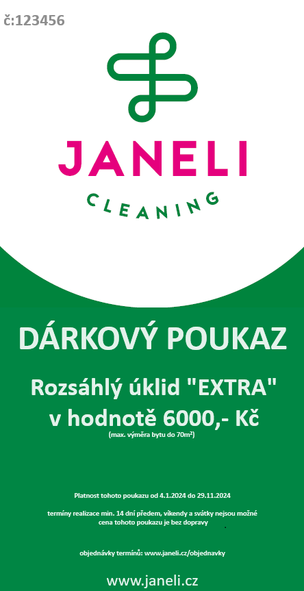 Dárkový poukaz - Úklid EXTRA